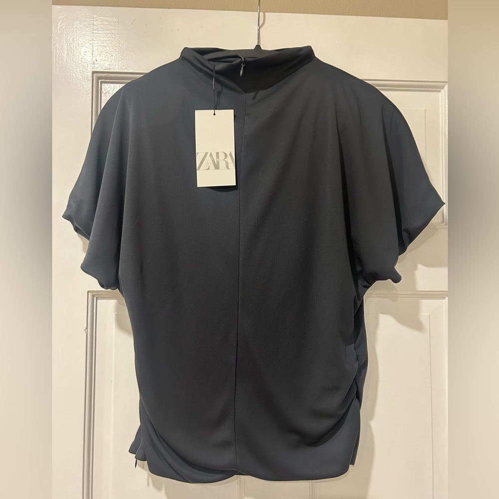 Zara short sleeve top with shoulder pads